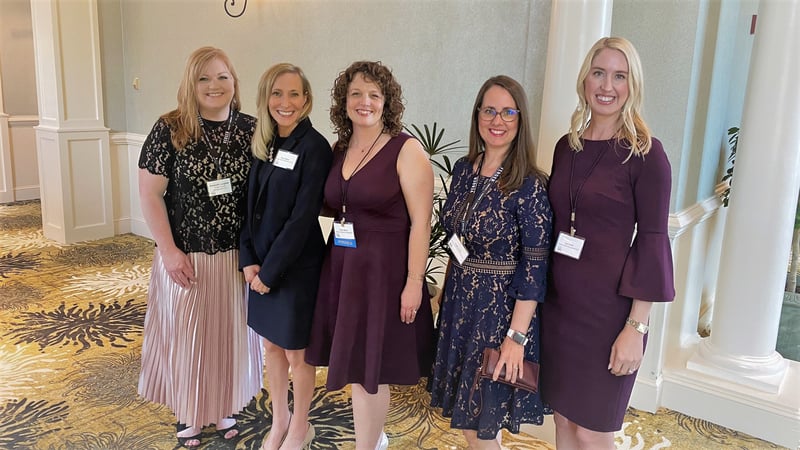 VWLI members Liz Laughter, Tricia Walker, Vicki West, Angie Jones, and Inge Smith at the 2022 Triad Business Journal Outstanding Women in Business Event