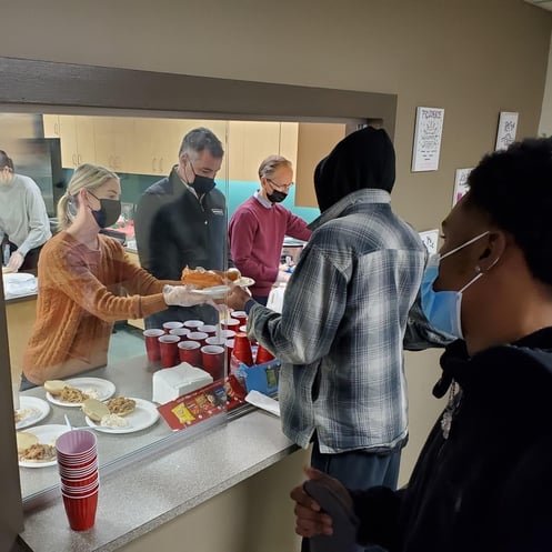 Inge Smith, Jim Dunn, and Craig Thomas serving the students at the WSSS