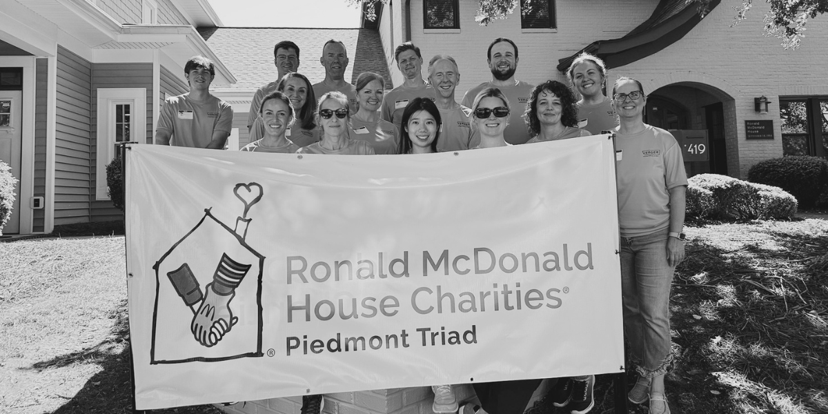 Verger team volunteering at Ronald McDonald House of the Triad